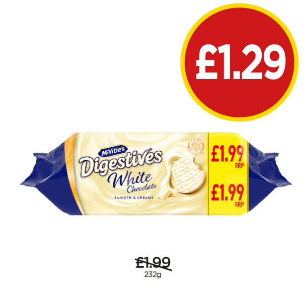Digestives White Chocolate - Now Only £1.29 at Budgens