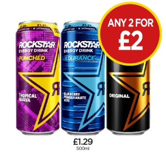 Rockstar Energy Punched, Xdurance, Original - Any 2 for £2 at Budgens