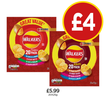 Walkers Variety Meaty, Classic - Now Only £4 each at Budgens