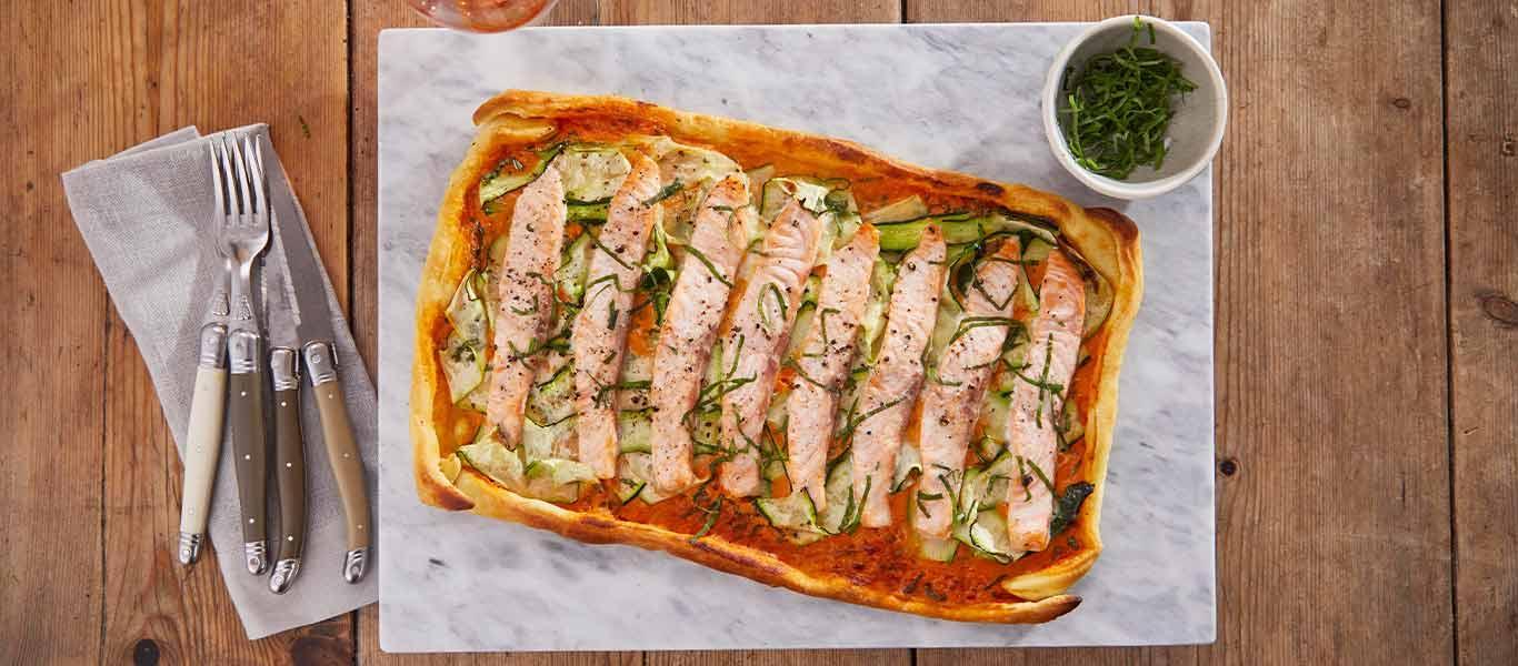 Salmon and Courgette Tart Recipe