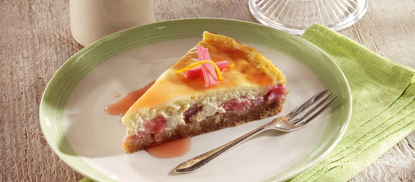 Rhubarb & Orange Baked Cheesecake