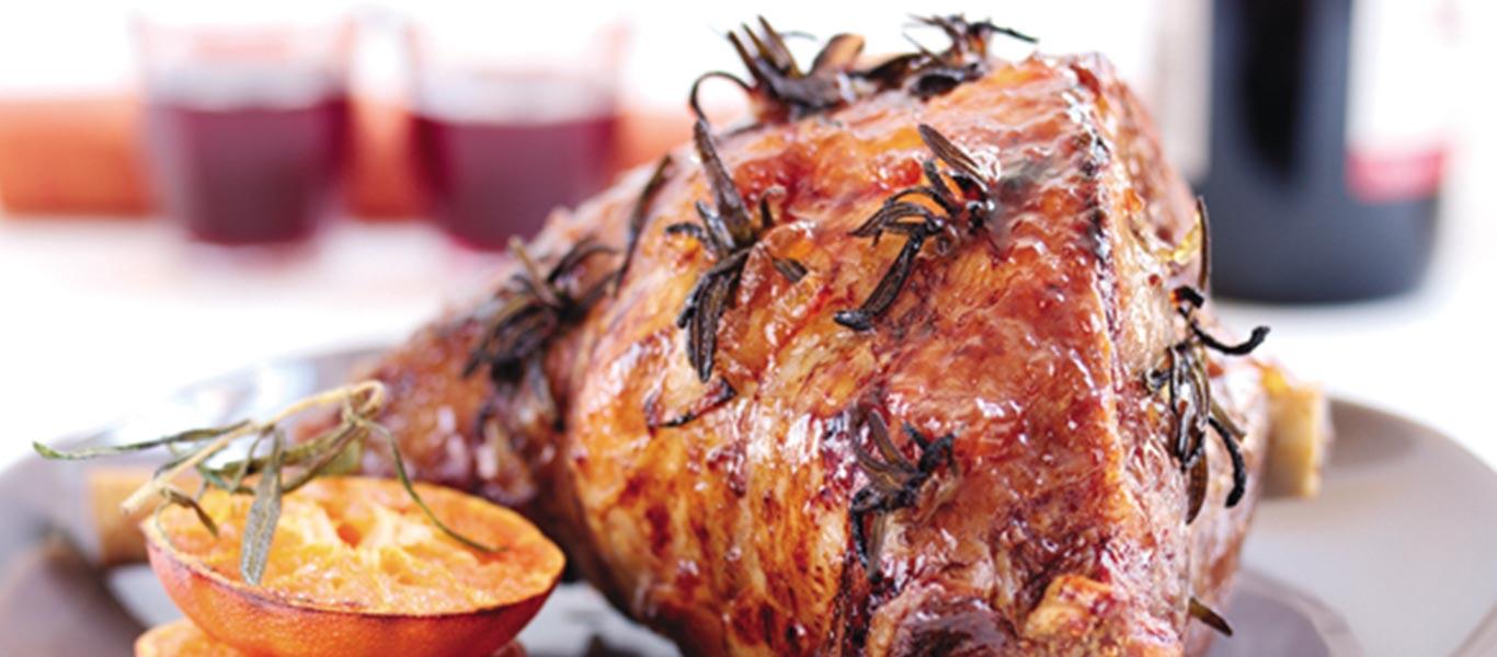 Roast Lamb with Orange & Rosemary