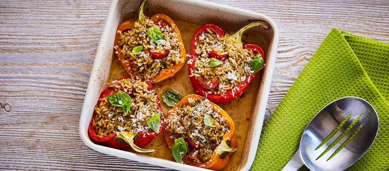 Stuffed Roasted Red & Yellow Peppers