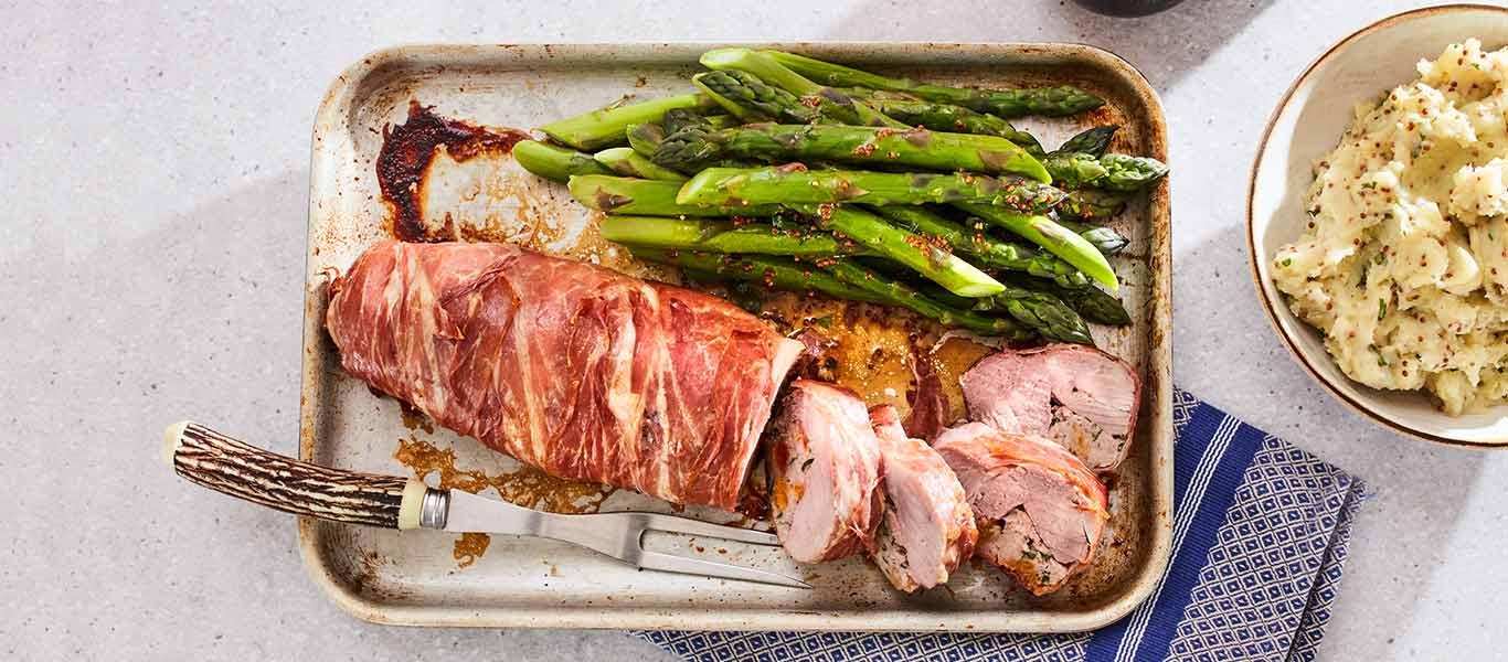 Apricot Stuffed Pork Fillet with Olive Mash Recipes