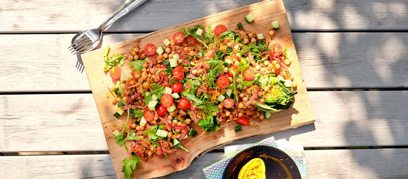 Citrus Chilli Chickpea and Lentil Salad - Lentil Salad Recipes