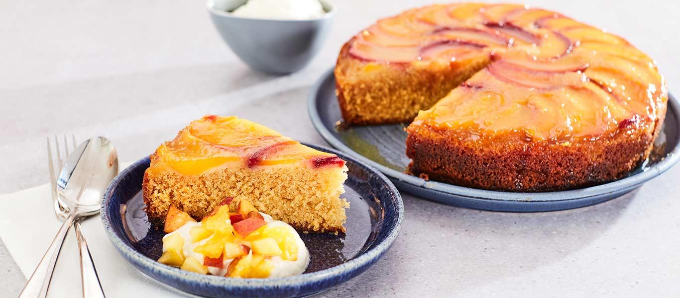 How to make upside-down cake - Peach Upside Down Cake Recipe & Ingredients