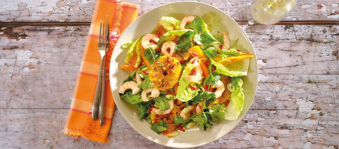 Prawn and Seared Orange Salad - Prawn Salad Recipes