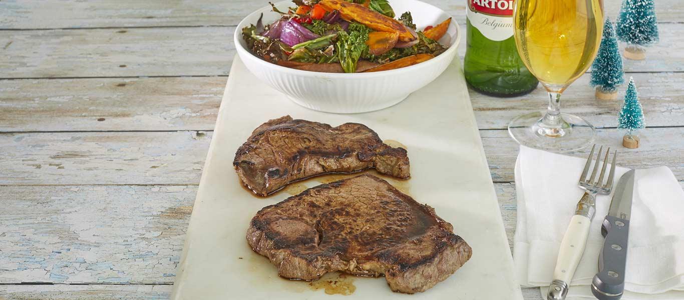 Steak with Sweet Roasted Potato Recipe