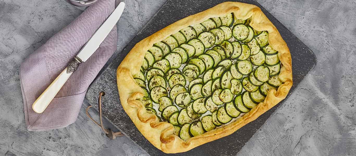 Courgettes and Goats Cheese Galette Recipe