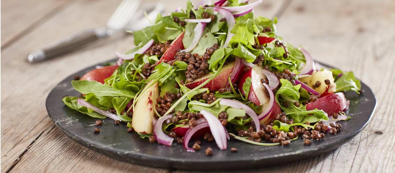 LENTIL, NECTARINE AND ROCKET SALAD RECIPE