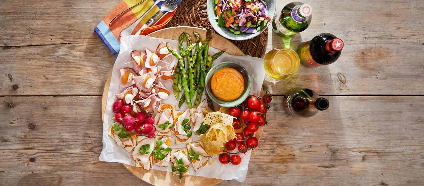 Parmesan Crisps, Ham and Apricot Roll Platter - Lunch Platter Ideas