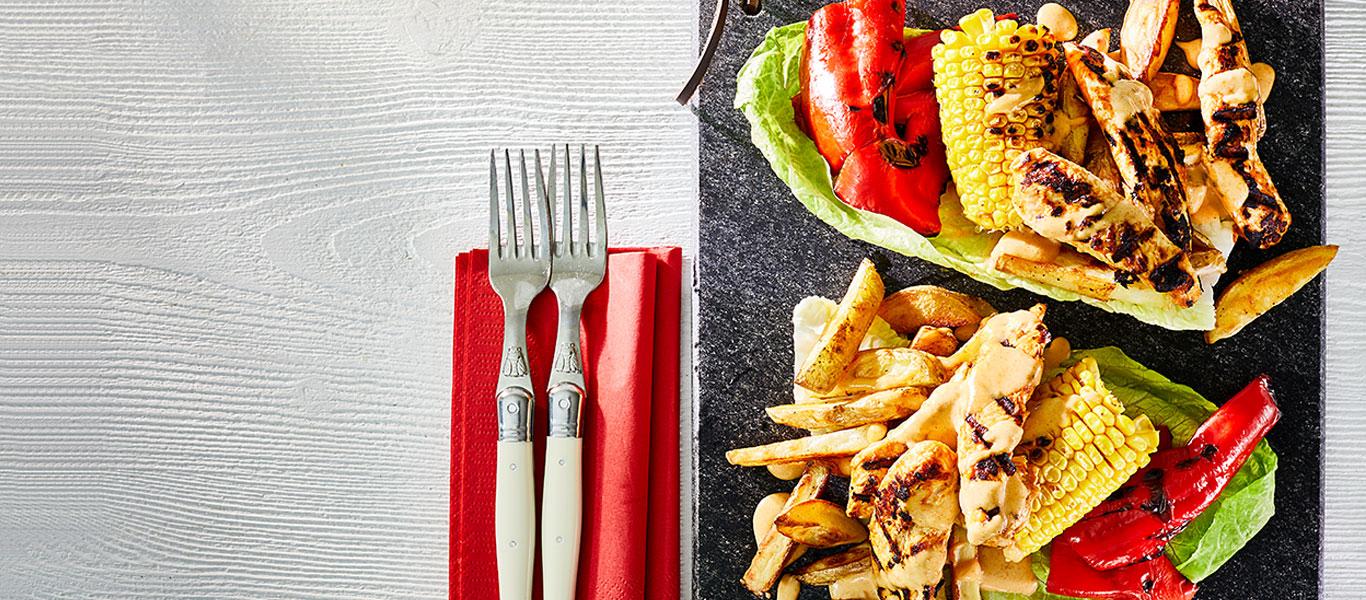 Piri Piri Chicken, Chips and Salad