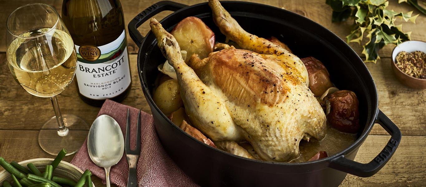 White Wine Pot Roasted Chicken