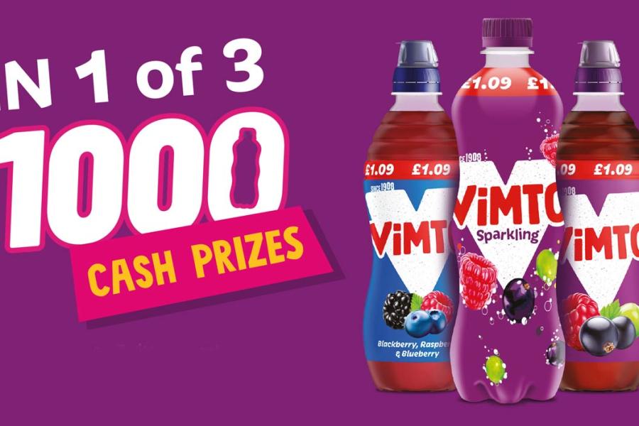 Win 1 of 3 £1000 Cash prizes with Vimto