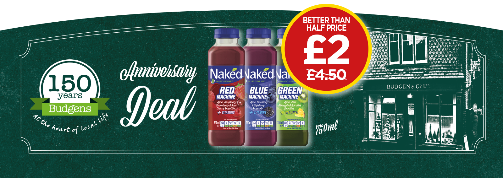 Naked Blue Machine Drink, Green Machine Drink, Red Machine Drink - Was £4.50, Now £2 at Budgens