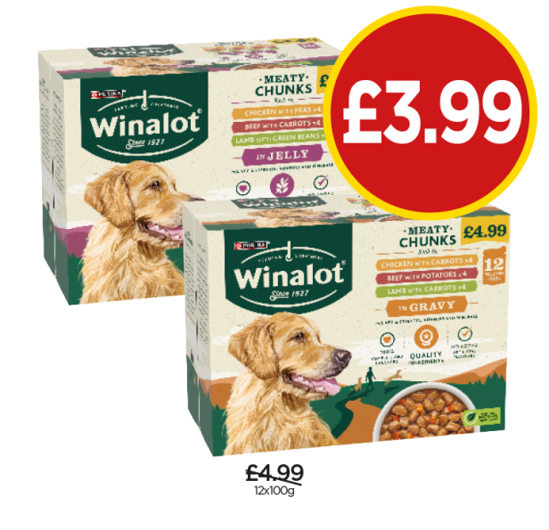 Winalot In Jelly, In Gravy - Now Only £3.99 each at Budgens