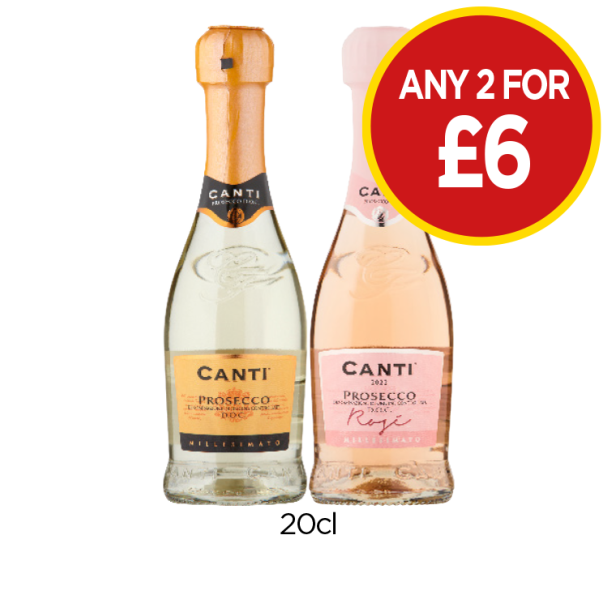 Canti Prosecco, Rosé - Any 2 for £6 at Budgens