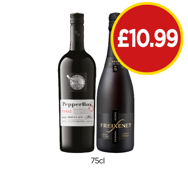 PepperBox Shiraz, Freixenet Cava - Now Only £10.99 at Budgens