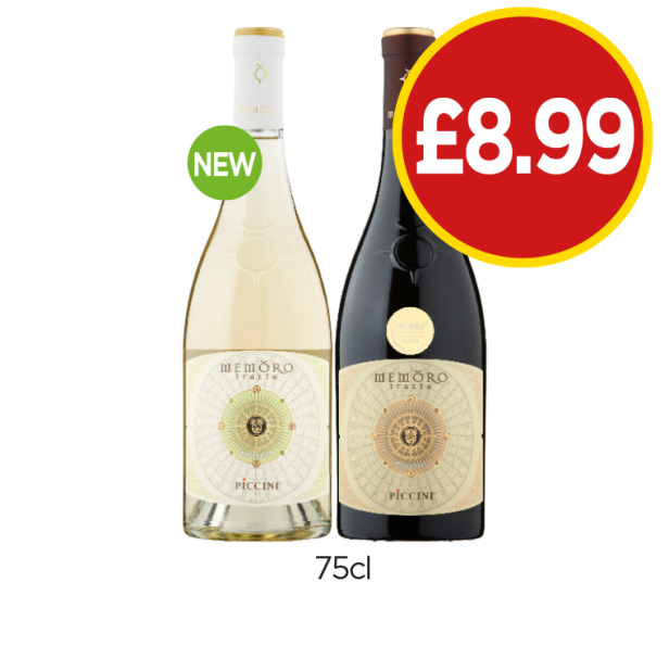 Memoro Italia Piccini White, Red - Now Only £8.99 at Budgens