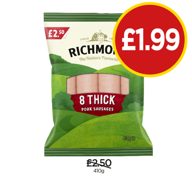 Richmond Thick Pork Sausages - Now Only £1.99 at Budgens