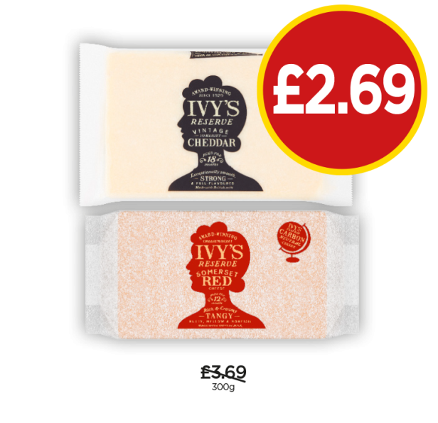 Ivy's Reserve Vintage Cheddar, Somerset Red - Now Only £2.69 at Budgens