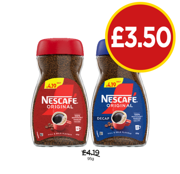 Nescafe Original, Decaf - Now Only £3.50 at Budgens