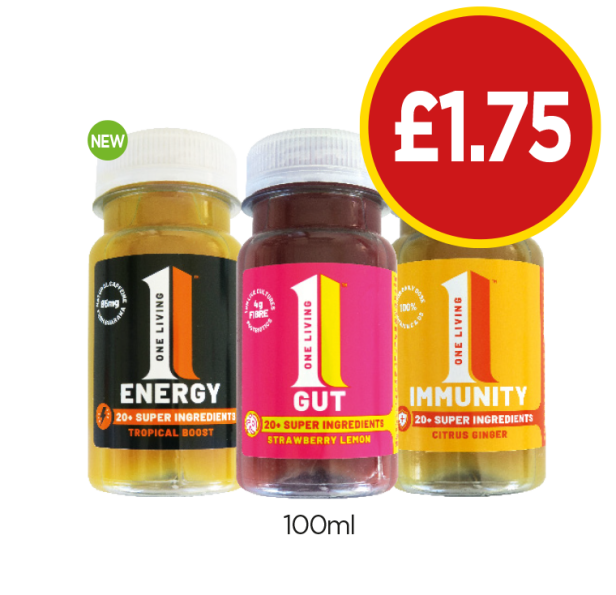 One Living Energy, Gut, Immunity - Now Only £1.75 at Budgens