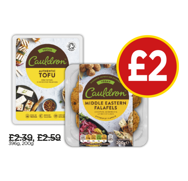 Cauldron Tofu, Cauldron Organic Falafel - Now £2 at Budgens