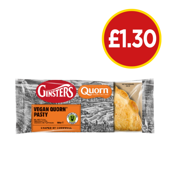 Ginsters Vegan Quorn Pasty - Was £1.95, Now £1.30 at Budgens