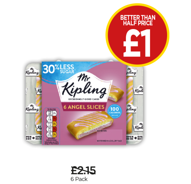 Mr Kipling Reduced Sugar Angel Slices - Better Than Half Price - Now £1 at Budgens