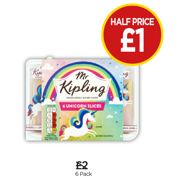 Mr Kipling Unicorn Slices - Half Price - Now £1 at Budgens
