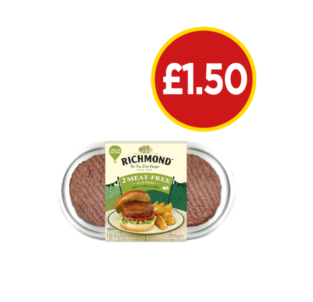 Richmond Meat Free Burgers - Was £2, Now £1.50 at Budgens