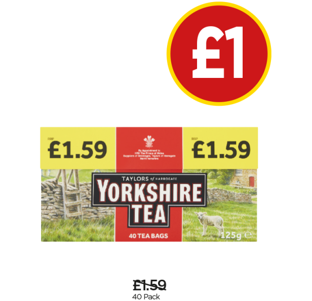 Yorkshire Tea Bags - Was £1.59, Now £1 at Budgens