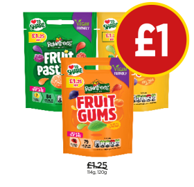Fruit Pastilles, Jelly Tots, Fruit Gums - Now Only £1 at Budgens