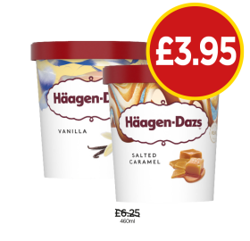 Häagen-Dazs Vanilla, Salted Caramel - Now Only £3.95 at Budgens