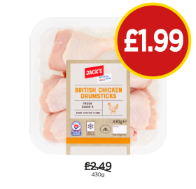 Jack's British Chicken Drumsticks - Now Only £1.99 at Budgens