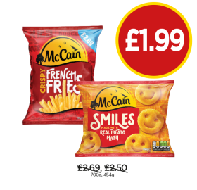 McCain Crispy French Fries, Smiles - Now Only £1.99 at Budgens