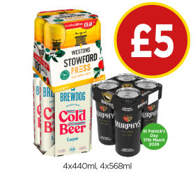 Stowford Press, Brewdog Cold Beer, Murphy's - Now Only £5 at Budgens