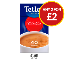 Tetley Tea Bags - Any 2 for £2 at Budgens