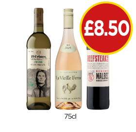 19 Crimes Chard, La Vielle Ferme, Beefsteak Malbec - Now Only £8.50 at Budgens