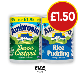 Ambrosia Devon Custard, Rice Pudding - Now Only £1.50 at Budgens