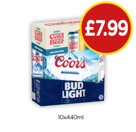 Brewdog Cold Beer, Coors, Bud Light - Now Only £7.99 at Budgens