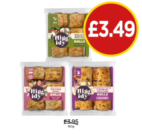 Higgidy Rolls Hoisin Pulled Mushroom & Spring Onion, Pork & Onion, Cheddar & Caramelised Onion Chutney - Now Only £3.49 at Budgens