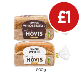 Hovis Simple Wholemeal, White - Now Only £1 at Budgens
