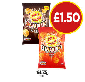 Hula Hoops Flavarings Big 'N' Beef, Spicy - Now Only £1.50 at Budgens