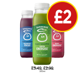 Innocent Blueberry, Green, Berry - Now Only £2 at Budgens
