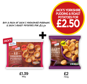 Jack's Yorkshire Puddings, Roast Potatoes - Buy A Pack Of Jack's Yorkshire Puddings & Jack's Roast Potatoes for £2.50 at Budgens