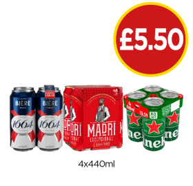 Kronenbourg, Madri, Heineken - Now Only £5.50 at Budgens