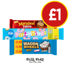 Maryland S'wich, Party Rings, Wagon Wheels - Now Only £1 at Budgens