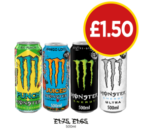Monster Original, Ultra, Juiced, Punch - Now Only £1.50 at Budgens